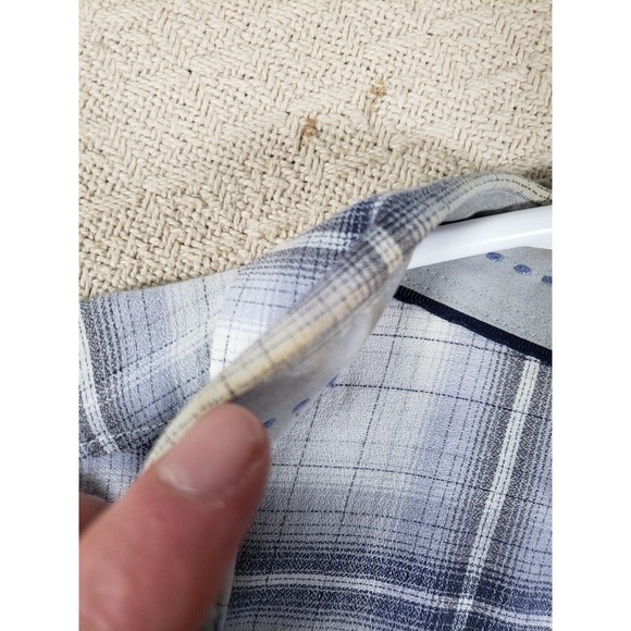 Calvin Klein Shirt Mens XL Gray Plaid Cotton Long Sleeve Casual Button Up Shirt - Picture 5 of 10